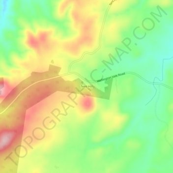 Carte topographique Tent Hill, altitude, relief