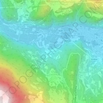 Carte topographique Sano, altitude, relief