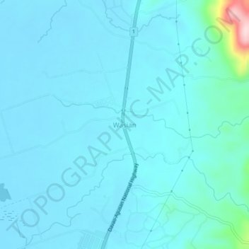 Carte topographique Wasian, altitude, relief