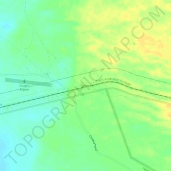 Carte topographique Ooldea, altitude, relief