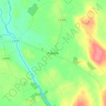 Carte topographique Ardattin, altitude, relief