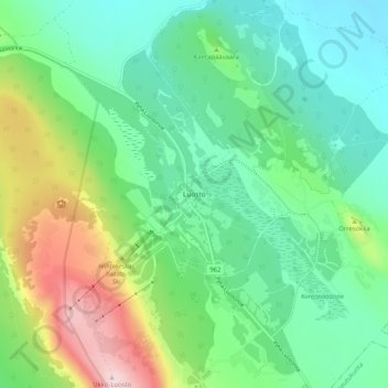 Carte topographique Luosto, altitude, relief