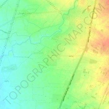Carte topographique Mz Ahmad, altitude, relief