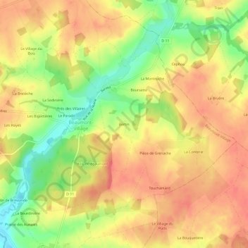 Carte topographique Bertin, altitude, relief