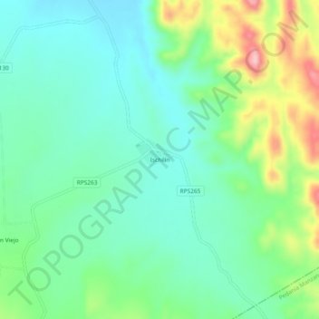 Carte topographique Ischilín, altitude, relief