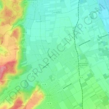 Carte topographique Asch, altitude, relief