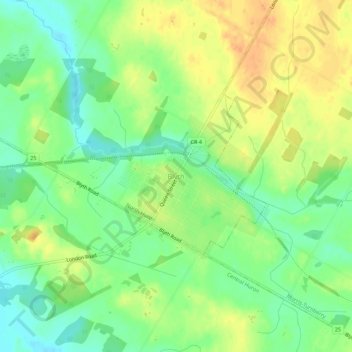 Carte topographique Blyth, altitude, relief