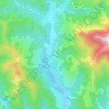 Carte topographique Blăjeni, altitude, relief