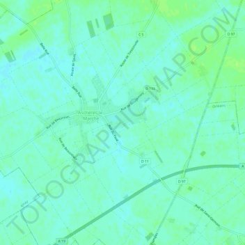 Carte topographique La Rue des Champs, altitude, relief