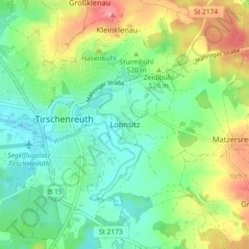 Carte topographique Lohnsitz, altitude, relief