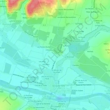 Carte topographique Montet, altitude, relief