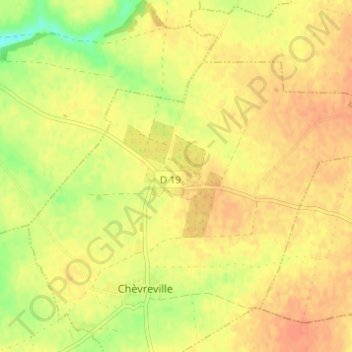 Carte topographique Sennevières, altitude, relief