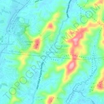 Carte topographique Minintod, altitude, relief