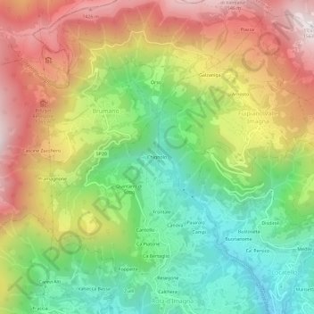 Carte topographique Chignolo, altitude, relief