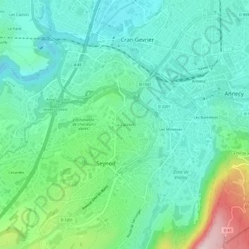 Carte topographique Le Carillon, altitude, relief