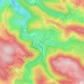 Carte topographique La Palisse, altitude, relief