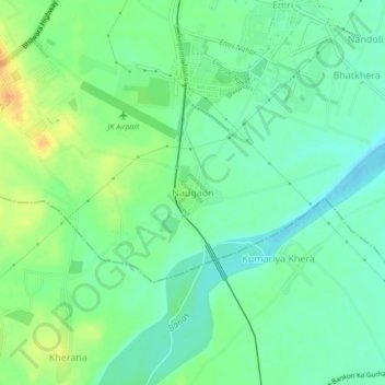 Carte topographique Naugaon, altitude, relief