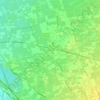 Carte topographique Les Vignères, altitude, relief