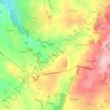 Carte topographique Maloyre, altitude, relief