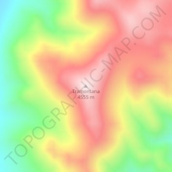 Carte topographique Tramontana, altitude, relief