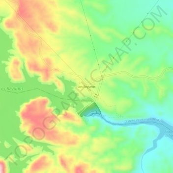 Carte topographique Los Reyunos, altitude, relief