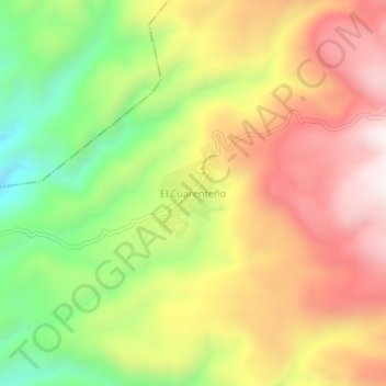 Carte topographique El Cuarenteño, altitude, relief