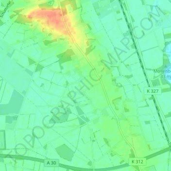 Carte topographique Ahlde, altitude, relief