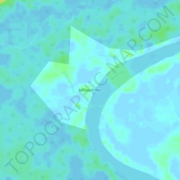 Carte topographique Mfilou-Poste, altitude, relief