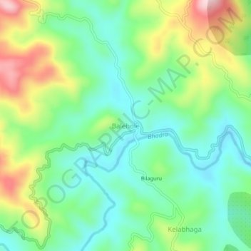 Carte topographique Balehole, altitude, relief