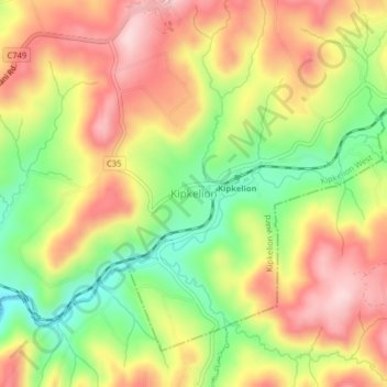 Carte topographique Kipkelion, altitude, relief