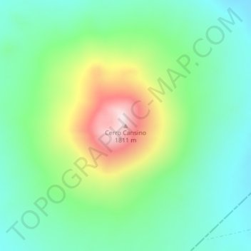 Carte topographique Cerro Cansino, altitude, relief