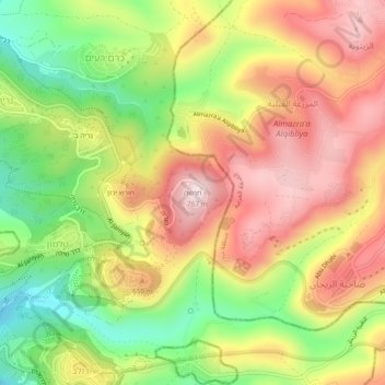 Carte topographique Harasha, altitude, relief