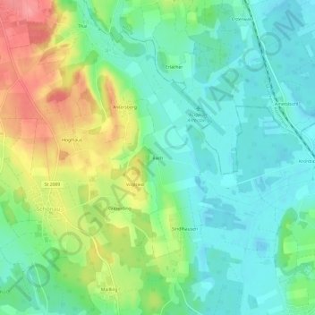 Carte topographique Bach, altitude, relief