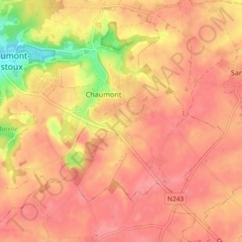 Carte topographique Somville, altitude, relief