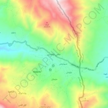 Carte topographique Haji Omaran, altitude, relief