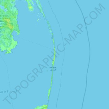 Carte topographique Outer Banks, altitude, relief