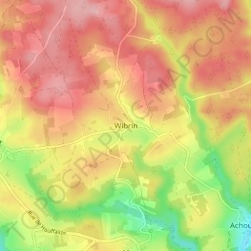 Carte topographique Wibrin, altitude, relief