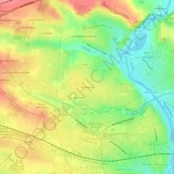 Carte topographique Heurtebise, altitude, relief