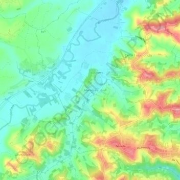 Carte topographique Merlazza, altitude, relief