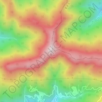 Carte topographique Mount Yatsura, altitude, relief