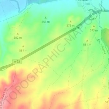 Carte topographique La Molinera, altitude, relief