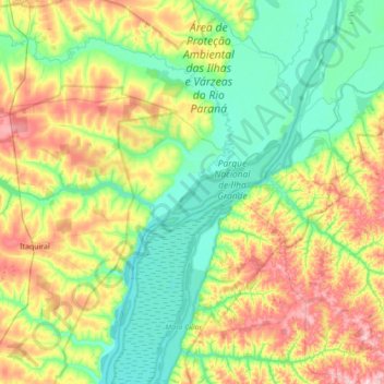 Carte topographique Ilha Bela, altitude, relief