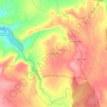 Carte topographique Ventosilla, altitude, relief