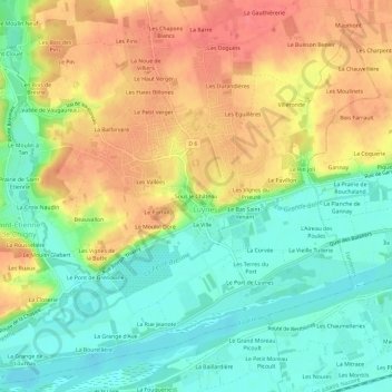 Carte topographique Sous le Château, altitude, relief