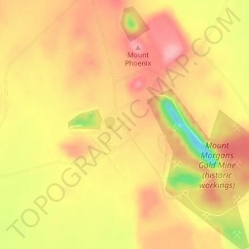 Carte topographique Mount Morgans, altitude, relief