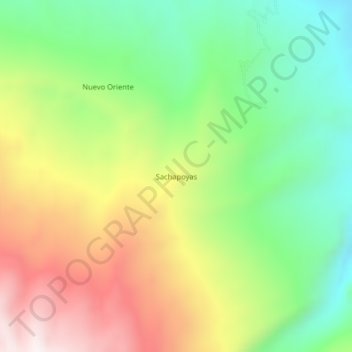 Carte topographique Sachapoyas, altitude, relief