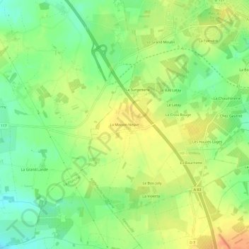 Carte topographique La Maison Neuve, altitude, relief