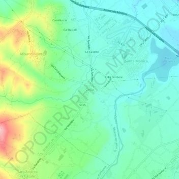 Carte topographique Cella, altitude, relief