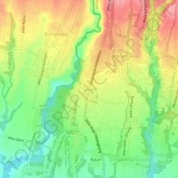 Carte topographique Sayan, altitude, relief