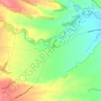 Carte topographique Hunter, altitude, relief